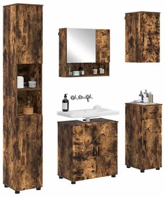 vidaXL Σετ Επίπλων Μπάνιου 5 pcs Καπνιστή δρυς 61 x 35 x 64 εκ.