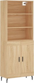 vidaXL Ντουλάπι Sonoma δρυς 69,5 x 34 x 180 εκ. από Επεξεργασμένο Ξύλο