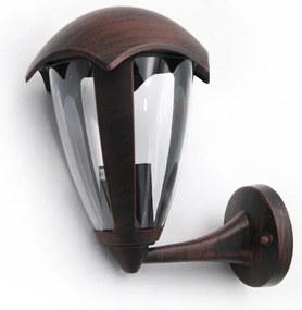 Adeleq Φανάρι Αλουμίνιο Επίτοιχο Προς Πάνω H28.5cm E27 IP44 Σκουριά Ρουστίκ 9-036181