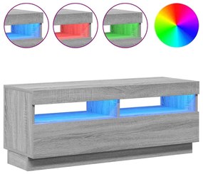 vidaXL Έπιπλο Τηλεόρασης με LED Γκρι Sonoma 100x35x40 εκ.