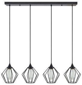 Φωτιστικό Οροφής - Ράγα Adept 77-8752 87x20x300cm 4xE27 60W Black Homelighting