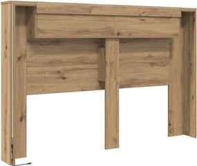 vidaXL Κεφαλάρι Ντουλάπι με LED Τεχνίτικη Δρυς 160 x 16,5 x 103,5 cm