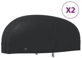 vidaXL Κουκούλες Μηχανής 2 τεμ. Μαύρες 265x105x125 εκ. Ύφασμα Oxford