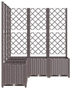 vidaXL Ζαρντινιέρα Κήπου με Καφασωτό Καφέ 120 x 120 x 136 εκ. από PP