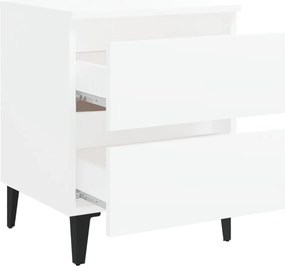 vidaXL Κομοδίνο Λευκό 40 x 35 x 50 εκ. από Επεξ. Ξύλο