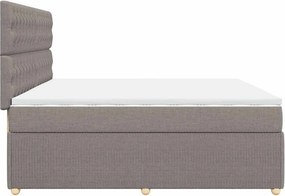 vidaXL Κρεβάτι Boxspring με Στρώμα Taupe 200x200 εκ. Υφασμάτινο