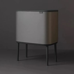 Κάδος Brabantia Bo Touch 651113, 11+23 l, Ομαλό και αθόρυβο άνοιγμα, Μεγάλο άνοιγμα, Γκρι