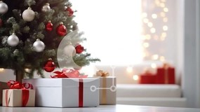 Intra Συλλεκτικό Ξύλινο Παζλ Plywood 4mm - Λευκό χριστουγεννιάτικο δέντρο με δώρα και δώρα Σε Ξύλινο Κουτί - Διαστάσεις: 10x10 cm – 25 κομμάτια