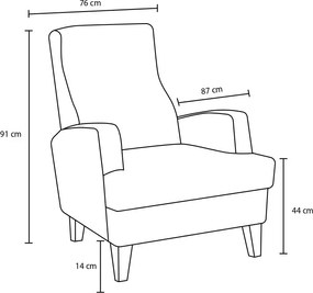 Wing Chair Kana - Anthracite Anthracite