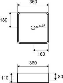 Karag LT 2179-S 36x36 - Επιτραπέζιος νιπτήρας