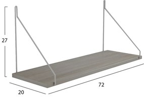 Ραφι Τοίχου Agilan Μελαμίνης Sonoma-Λευκο 72x20x27Yεκ.