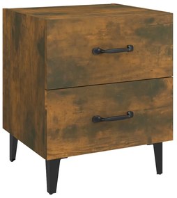 vidaXL Κομοδίνα 2 τεμ. Καπνιστή Δρυς 40 x 35 x 47,5 εκ.