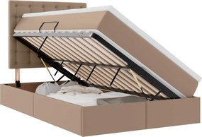 vidaXL Κρεβάτι Αποθήκης Καπουτσίνο 120 x 200 cm Τεχνητό Δέρμα