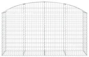 Συρματοκιβώτιο Τοξωτό 200x50x100/120εκ. από Γαλβανισμένο Χάλυβα - Ασήμι