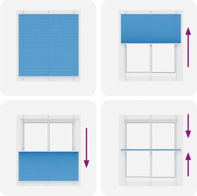vidaXL Πλισέ περσίδα Μπλε 120x150 cm Πλάτος υφάσματος 119,4 cm