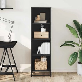 VidaXL Βιβλιοθήκη με 5 Ράφια Μαύρη 40x35x139 εκ. Επεξεργασμένο Ξύλο