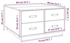 ΤΡΑΠΕΖΑΚΙ ΣΑΛΟΝΙΟΥ ΓΚΡΙ 80 X 80 X 45 ΕΚ. ΑΠΟ ΜΑΣΙΦ ΞΥΛΟ ΠΕΥΚΟΥ 821519