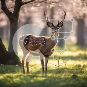 Intra Συλλεκτικό Ξύλινο Παζλ Plywood 4mm - Ελάφια στο δάσος Σε Ξύλινο Κουτί - Διαστάσεις: 10x10 cm – 25 κομμάτια