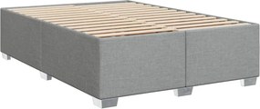 vidaXL Κρεβάτι Boxspring με Στρώμα Ανοιχτό Γκρι 140x200 εκ. Υφασμάτινο