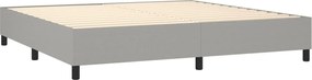 vidaXL Κρεβάτι Boxspring με Στρώμα &amp; LED Αν.Γκρι 200x200εκ. Υφασμάτινο