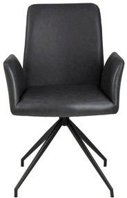 Καρέκλα Oakland 353, Μαύρο, 88x59x59cm, 8 kg, Οικολογικό δέρμα, Μεταλλικά, Μπράτσα | Epipla1.gr