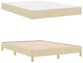 vidaXL Κρεβάτι με ελατήρια Κρέμα, Καφέ 140 x 190 cm