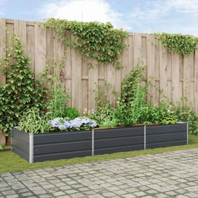 vidaXL Γλάστρα Ανθρακί 195 x 100 x 45 εκ Επικαλυμμένος Χάλυβας