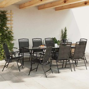 vidaXL Πτυσσόμενες καρέκλες 8 τεμ. Melange Grey Steel και Textilene