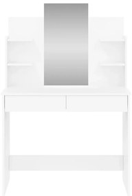 vidaXL Μπουντουάρ με Καθρέφτη Γυαλιστερό Λευκό 96 x 39 x 142 εκ.