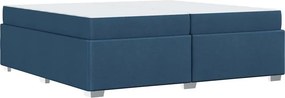 vidaXL Σκελετός Κρεβατιού με στρώμα Μπλε 200 x 200 cm ύφασμα
