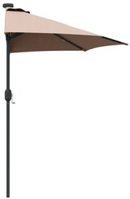 vidaXL Ομπρέλα Κήπου Taupe 294 x 150 x 223 εκ ύφασμα