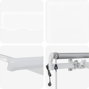 vidaXL Αναδιπλούμενη τέντα Λευκό 400 x 300 εκ Ύφασμα και αλουμίνιο