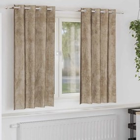 vidaXL Κουρτίνα με κουρτίνες 2 pcs Μπρονζέ 175 x 140 εκ. Βελούδο