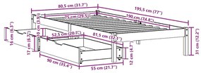 ΣΚΕΛΕΤΟΣ ΚΡΕΒ. ΧΩΡΙΣ ΣΤΡΩΜΑ ΛΕΥΚΟ 75X190 ΕΚ ΜΑΣΙΦ ΠΕΥΚΟ 3301421