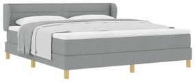 vidaXL Κρεβάτι Box Spring  με Στρώμα σε Ανοιχτό Γκρι 180x200 εκ. Ύφασμα