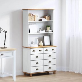 vidaXL Κλουβί με συρτάρι Λευκό 91 x 40 x 184 εκ. Μασίφ ξύλο πεύκου