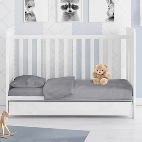 Σεντόνια Κούνιας (Σετ) Dimcol Solid Dark Grey 495