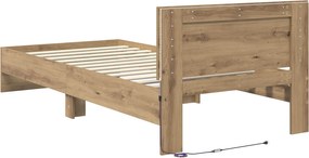 vidaXL Σκελετός Κρεβατιού Artisan Δρυς 80 x 200 cm Επεξεργασμένο Ξύλο