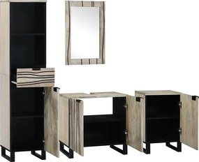 vidaXL Σετ Επίπλων Μπάνιου 4 pcs Καρυδιά Καφέ Επεξεργασμένο ξύλο