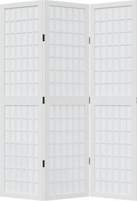 vidaXL Διαχωριστικό Χώρου με 3 Πάνελ Λευκό από Μασίφ Ξύλο Παυλώνιας