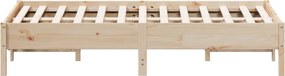 vidaXL Bed Frame Φυσικό 140 x 190 cm Solid Pine Wood