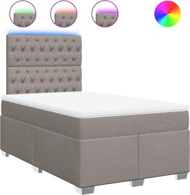 vidaXL Κρεβάτι Boxspring με Στρώμα Taupe 120x190 εκ. Υφασμάτινο