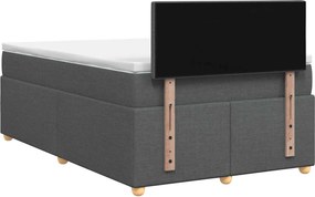 vidaXL Κρεβάτι box spring με στρώμα Σκούρο Γκρι 120 x 190 cm Ύφασμα