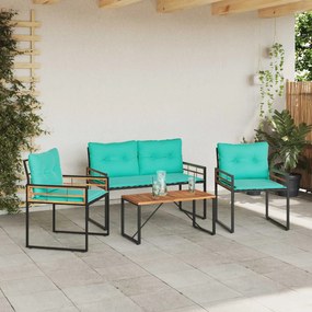 vidaXL Σετ Εξωτερικών Επίπλων με μαξιλάρι 4 pcs Τιρκουάζ