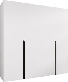 Ντουλάπα Mila I Τετράφυλλη -Λευκό - Μαύρο