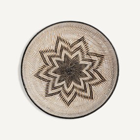 Διακοσμητικό Πιάτο Ρηχό - Μπεζ Rattan 70 x 70 x 6 cm VICAL