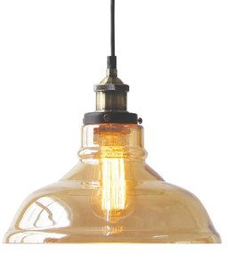 Φωτιστικό Οροφής Vintage KS1295PAM1BK Amber Glass