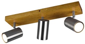 Φωτιστικό Οροφής - Σποτ Marley 812400307 3xGU10 35W 44x9x16cm Nickel Mat Trio Lighting Metal,Wood
