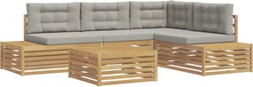 vidaXL 6 pcs Σειρά Καναπέ Εξωτερικού Πολυεστέρας Λευκό