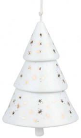 Στολίδι Χριστουγεννιάτικο Fir Bell Golden Satrs RD0090578 5x6,5cm White-Gold Raeder